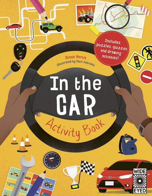 In The Car Activity Book: Puzzles, Quizzes, Drawing